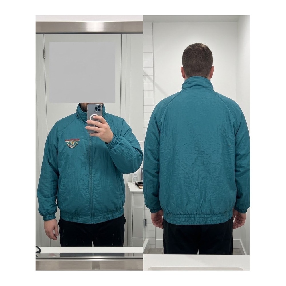 Vintage Fruit of the Loom New Orleans Windbreaker Jacket Teal XL Bourbon Street